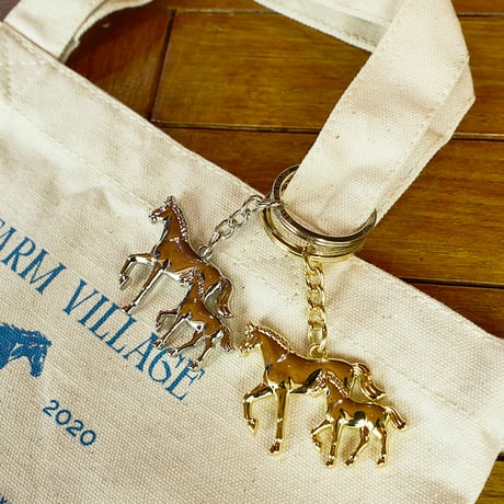 Mare and Foal Metal Keychain
