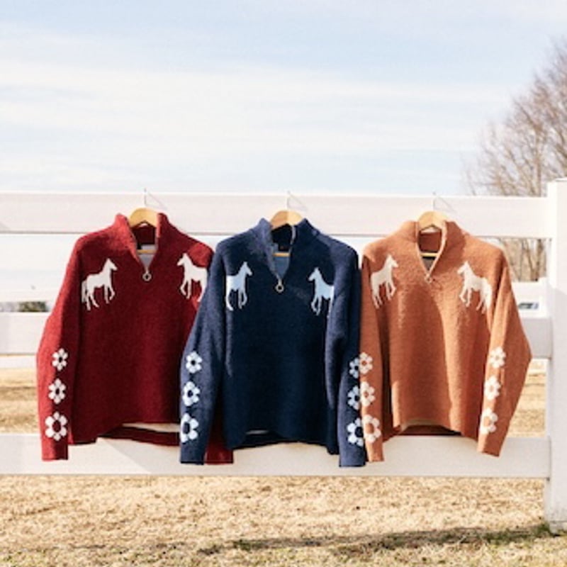 TEXTURED KNIT HALF ZIP JUMPER | NASU FARM VILLA