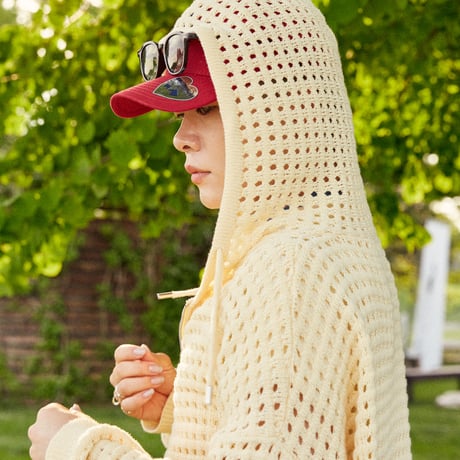 FARM FULL-ZIP SUMMER KNIT HOODIE