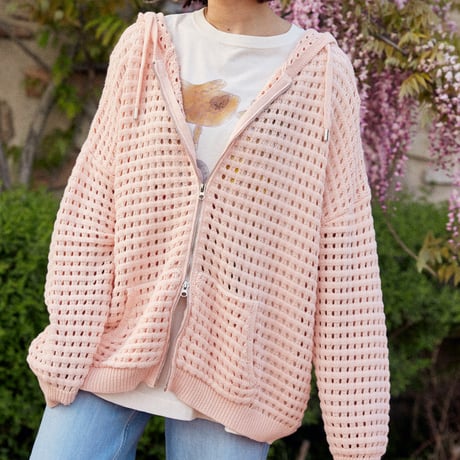 FARM FULL-ZIP SUMMER KNIT HOODIE