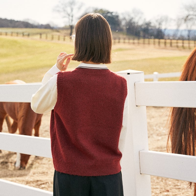 TOY HORSE KNIT VEST | NASU FARM VILLAGE ONLINE