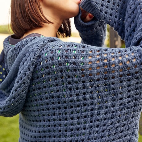 FARM FULL-ZIP SUMMER KNIT HOODIE