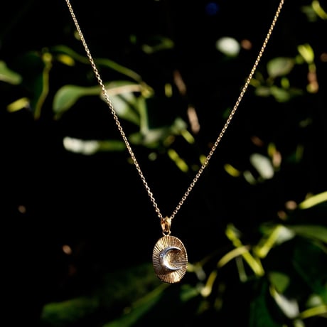 FARM MEDALLION PENDANT NECKLACE  - K18 gold plated Silver 925 chain