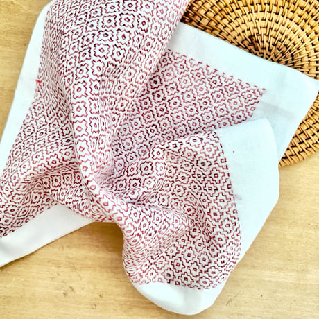 【再販】刺し子ふきんキット6「柿の花」糸なし