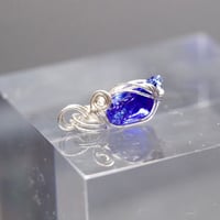 〈明確なビジョン実現〉【インドネシア産アンダラクリスタル・コバルトブルー】 シルバー925　ワイヤーラップ　ミニペンダント