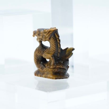 〈豊穣金龍＆急上昇〉タイガーアイ　ハイグレード　カービング　ドラゴン