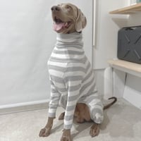 Fuzzy Stripe High-neck Rompers　GRAY Stripe　JPY10,500+10%TAX