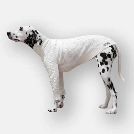 Cable Knit Pullover for Dogs　WHITE　JPY8,900+10%TAX