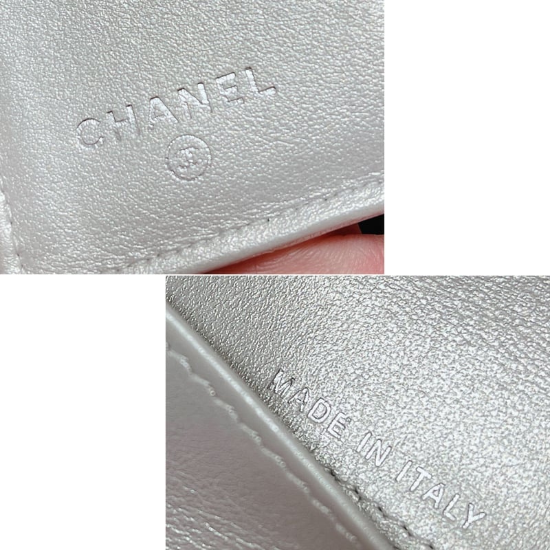 31番台 CHANEL】可愛いキラキラシルバーの三つ折り財布 31番台 CHANEL】可愛いキラキラシルバーの三つ折り財布