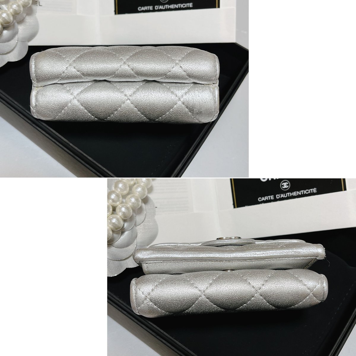 31番台 CHANEL】可愛いキラキラシルバーの三つ折り財布 31番台 CHANEL】可愛いキラキラシルバーの三つ折り財布