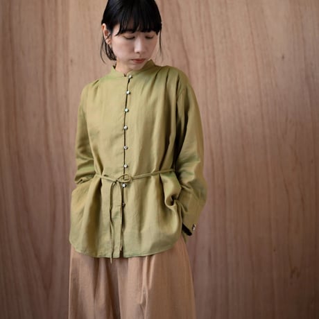 hatsutoki　ハーフボタンプルオーバーシャツ　バンドカラー　チュニック 楽天市場】バンドカラーチュニックシャツ 【メール便可/ma3