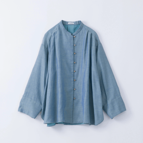 新品未使用　hatsutoki 　ダブルフェイスバンドカラーシャツ CATEGORY tops | kotobatofuku
