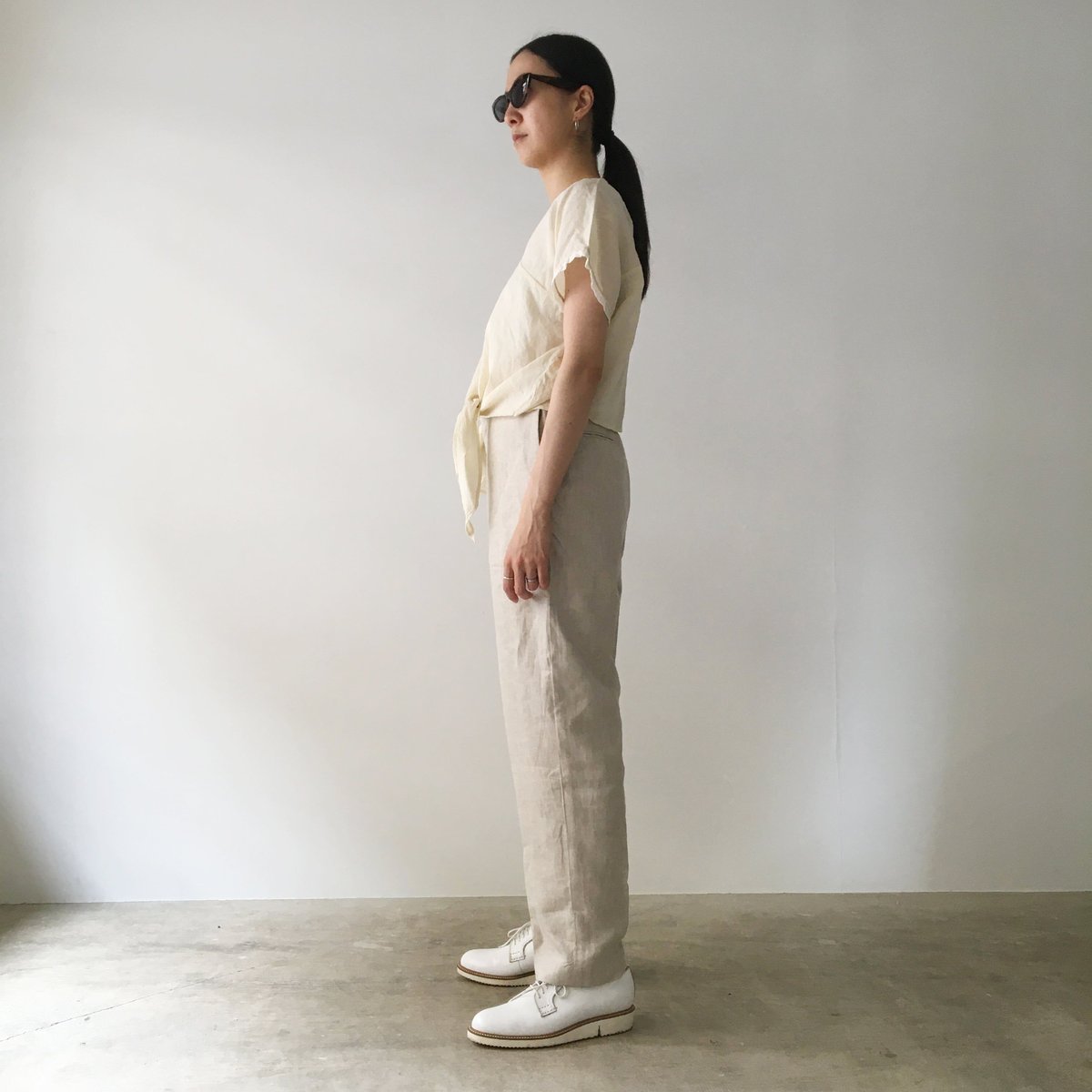 定価6万】a.dupre エイデュプレ ギャザードレス ワンピース リネン（A  