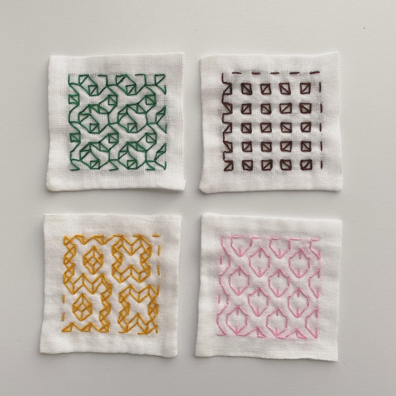 刺し子 【mini】コースターセット | あやこのさしこ