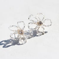 おはなのクリアビーズピアス