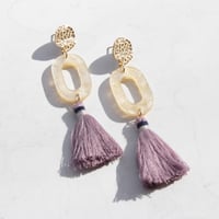 ラベンダーのフリンジピアス