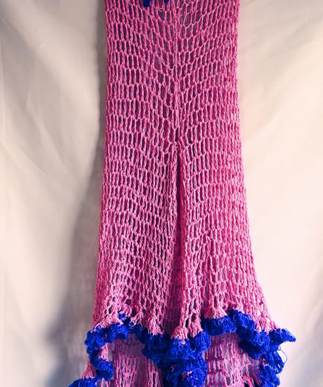 hem frill pants  【pink×Blue】