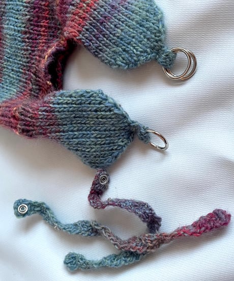 Compact ear muff knit cap [Blue] size14.5㎝