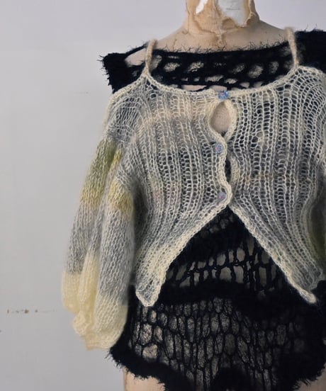 mohair off shoulder cardigan