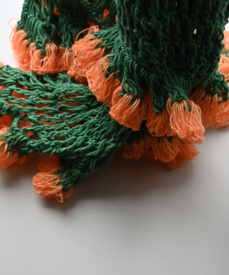 hem frill pants  【green×orange】