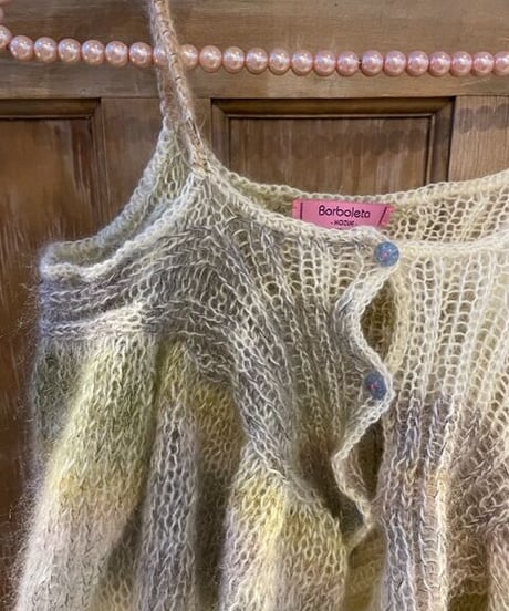 mohair off shoulder cardigan