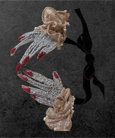 hand motif choker BLACK velours