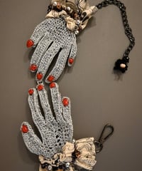 hand motif choker  silver手書きイラストビーズTYPE
