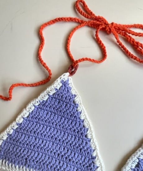 triangle bustier  purple × orange