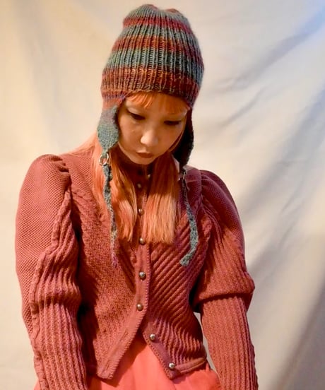 Compact ear muff knit cap  [ Blue ] size16.5㎝