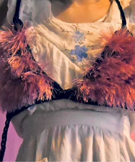 もけもけbustier 【 pink×black】