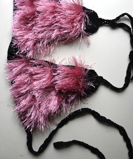 もけもけbustier 【 pink×black】