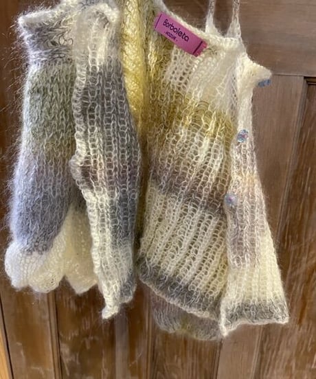 mohair off shoulder cardigan