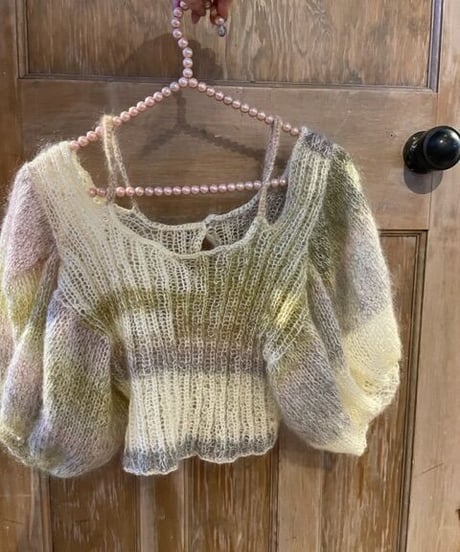 mohair off shoulder cardigan