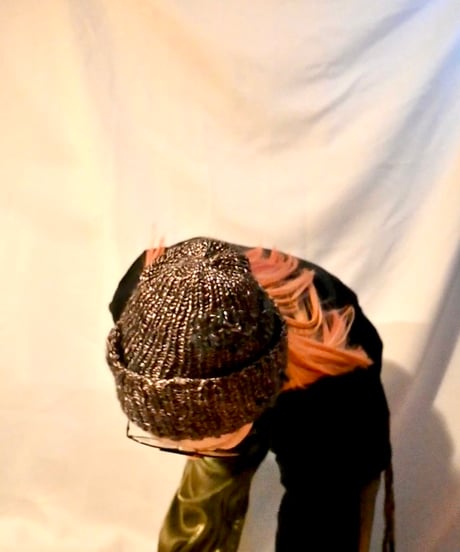 metallic knit cap