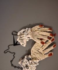 hand motif choker ivory手書きイラストビーズTYPE