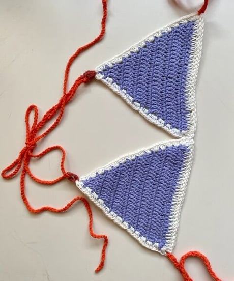 triangle bustier  purple × orange