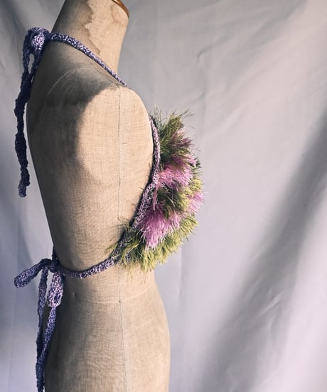 もけもけ bustier 【pink×green】