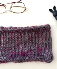 grey×pink mohair simple headband