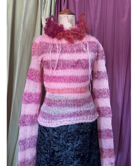 mohair boarder long sleeve tops