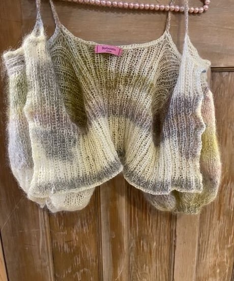 mohair off shoulder cardigan