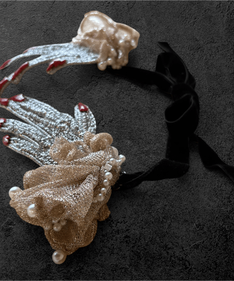 hand motif choker BLACK velours