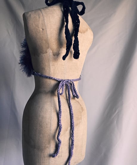 もけもけ bustier 【purple×black】