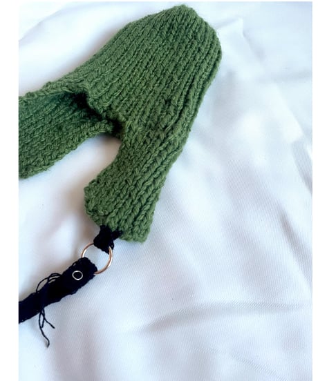 ear muff knit cap  （Green）