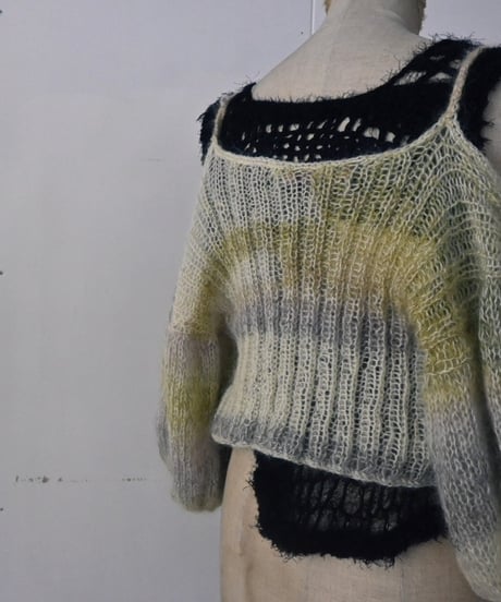 mohair off shoulder cardigan