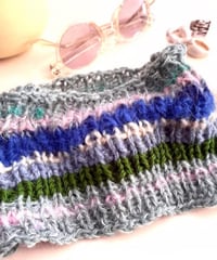 Blue×pink borderheadband