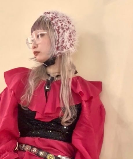 Fuwa Fuwa White×RED bonnet