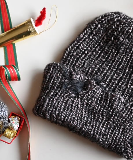 metallic knit cap