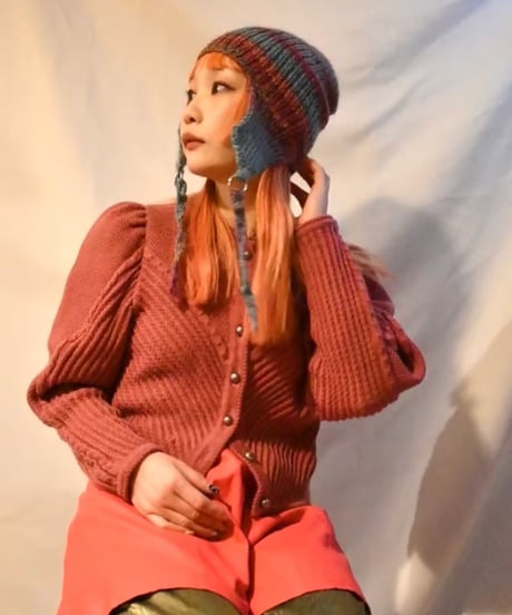 Compact ear muff knit cap  [ Blue ] size16.5㎝