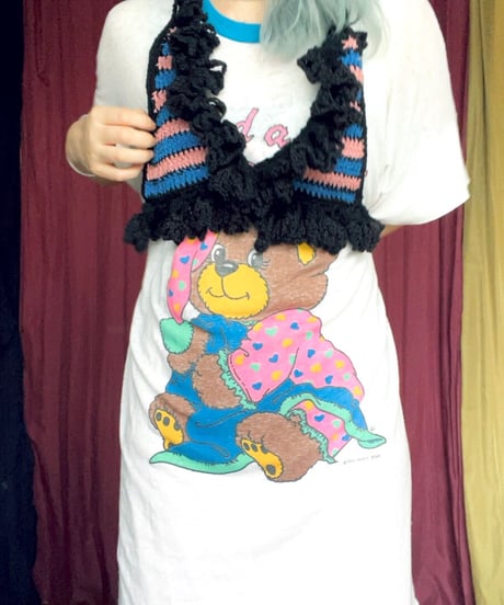 triangle border frill bustier  black