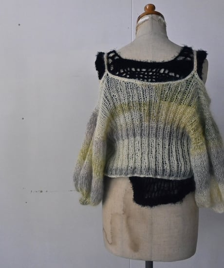 mohair off shoulder cardigan